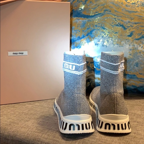 SOLD BNIB MIU MIU Sock Sneakers - Picture 3 of 8